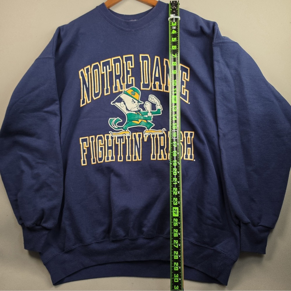 Vintage Champion Notre Dame Fighting Irish Sweatshirt Men 2XL Navy Blue Crewneck - Picture 9 of 10